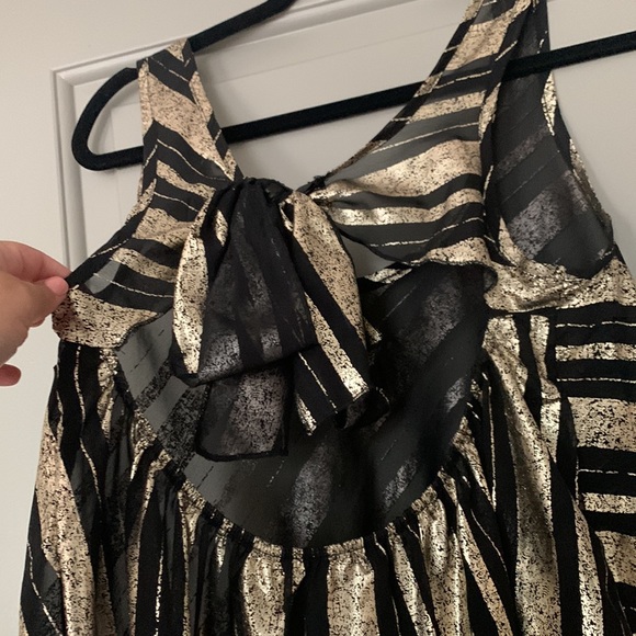 Black and Gold Striped Sheer Top - Picture 4 of 4